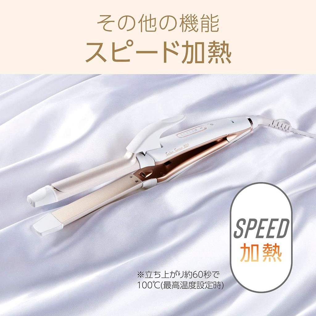Koizumi Hair Iron 2WAY 34mm Salon Sense 300 Silky Moist Available Overseas White KHR-7610/W