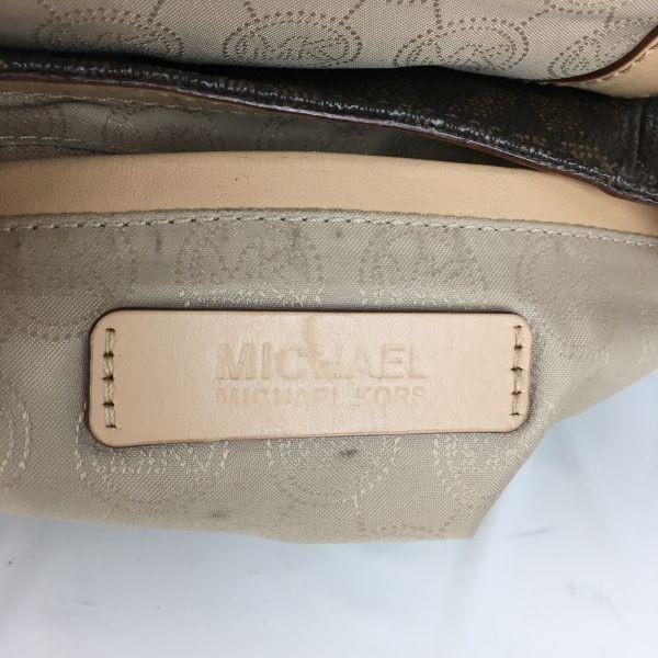 Michael Kors Сумка через плечо из натуральной кожи с логотипом MK, коричневая, маленького размера, женская(ИСПОЛЬЗОВАЛ)