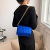 Stylish Korean Mini Square Bag For Women With Chain Strap And Quilted Design In Black Silver Blue Green Or Rose Purple