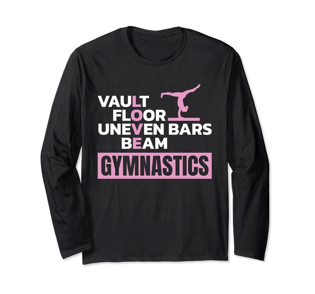 Vault Floor Uneven Bar Beam Gymnastics Funny Gift Long Sleeve T-Shirt