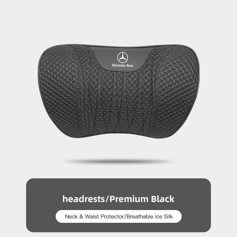 2025 Hot Ice Silk Seat Cover Car Cushion Headrest Lumbar Support Pad For Mercedes Benz AMG W204 W205 W203 W211 W212 W213 W201 W2