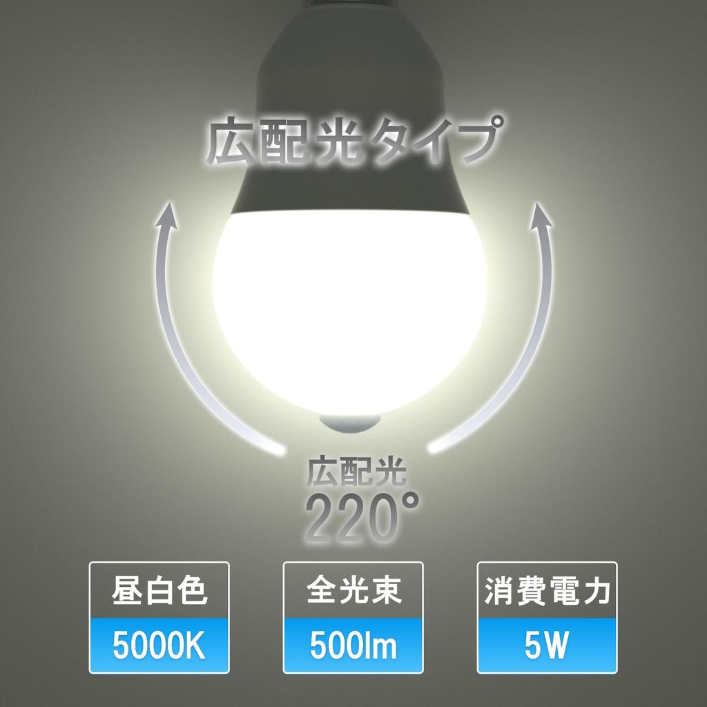 ORALUCE LED Light Bulb E17 Base Motion Sensor Light Bulb 40W Equivalent Daylight White 5000K 5W 500lm Automatic Turn With Sensor Prevents You From