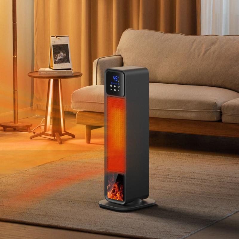 Тепловентилятор 2200 Вт, Высокая мощность, Теплый воздух, 15-45℃, Интеллектуальная регулировка, Бытовой, Вертикальный, Электрический обогреватель, Зима, Быстрый нагрев, Горячий воздух