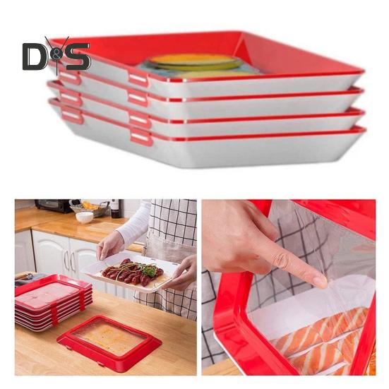 Лоток для хранения продуктов питания, многоразовые штабелируемые контейнеры для хранения продуктов, герметичные лотки для хранения фруктов в холодильнике