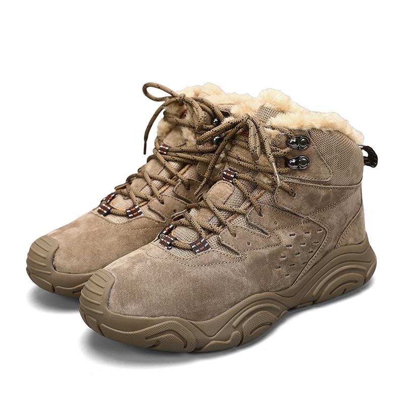 Fashion Men Winter Boots Plus Fur Cold-proof Warm High-top Cotton Shoes Daily Outdoor Warm Men Cotton Shoes Men's Snow Boots