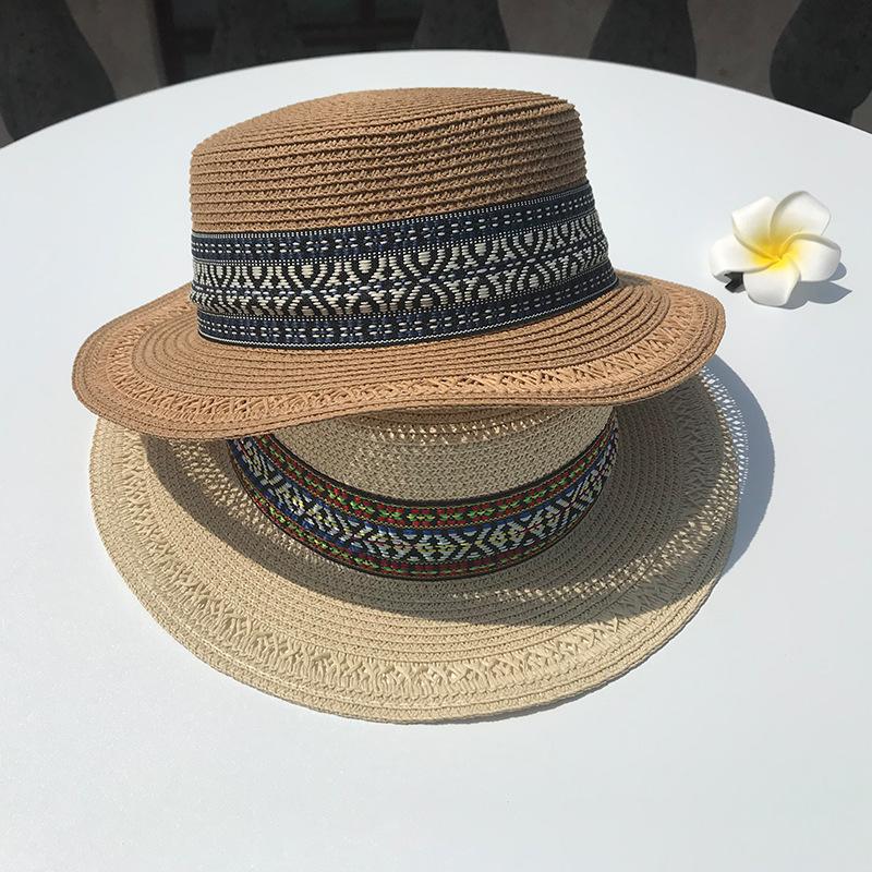 Соломенная шляпа женская шляпа от солнца богемная цилиндр пляж пляж универсальная защита от солнца отпуск тень прохладная шляпа пара лето