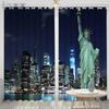 Современная черно-белая архитектурная занавеска с ночным видом на город на заказ, занавеска для гостиной с Нью-Йоркским мостом, занавеска с нью-йоркским горизонтом