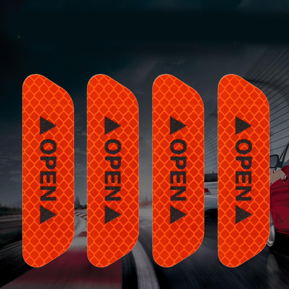 Автомобильные наклейки на дверь со светоотражающей лентой OPEN, 1 комплект