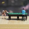 Раскрашенная миниатюра 1/87 1/64 1/43 1/24 1/18 Мужская Женская Игра в Бильярд Бильярдный Стол Фигурка Модель 3D Печать Диорама Кукла Реквизит