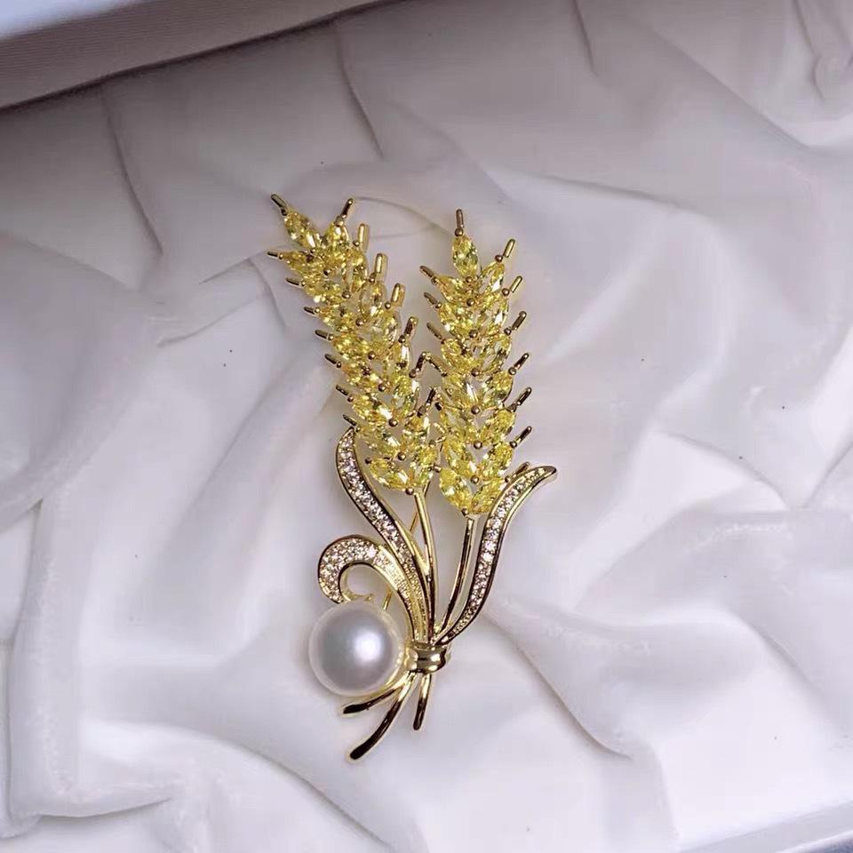 Золотая брошь «Колос пшеницы» — женская ретро-брошь-корсаж своими руками в корейском стиле