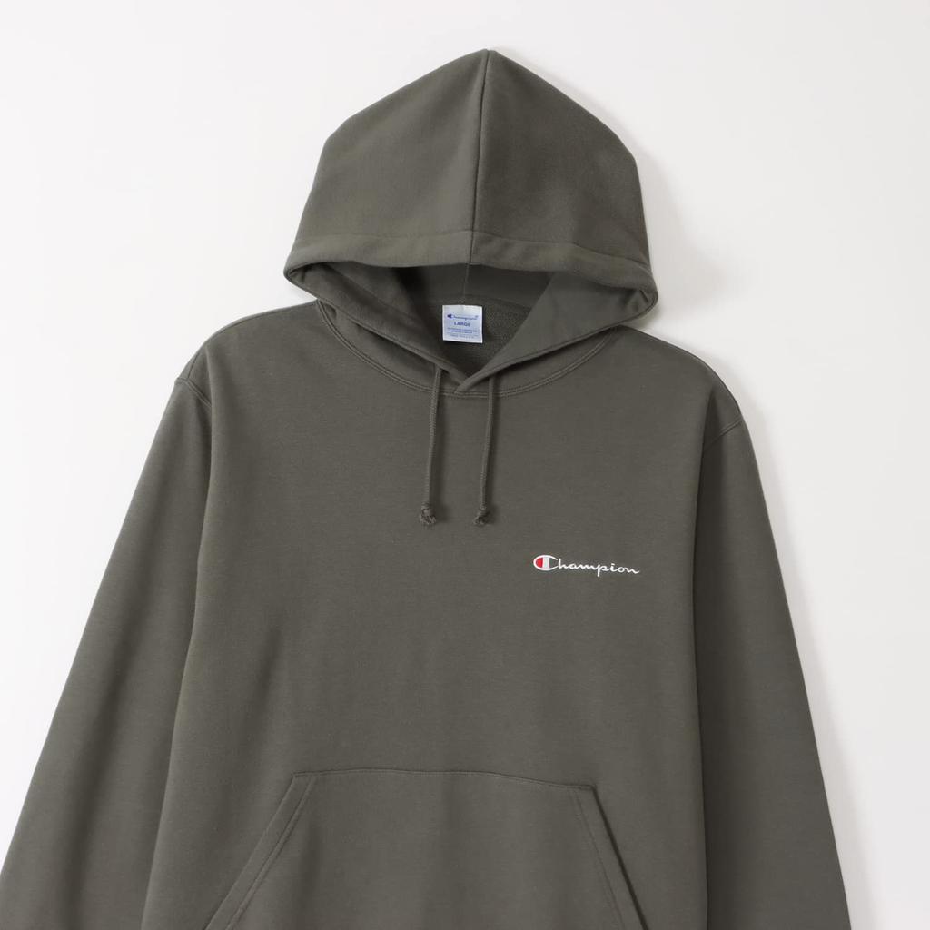Толстовка с длинным рукавом Хлопок США Флис Вышивка логотипа-надписи С капюшоном Повседневная Темно-серый S [Champion] Мужская C8-W128Z