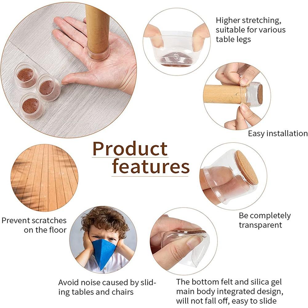 24x улучшенные слайдеры, защитные накладки на ножки стульев, накладки для деревянных полов