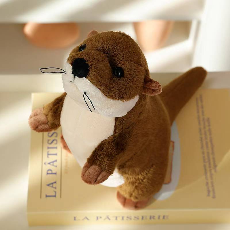 The Latest Simulated Standing Otter Figurine, Kawaii Plush Toy Doll, Cartoon Animation, Cute Children's Birthday Gift, Doll