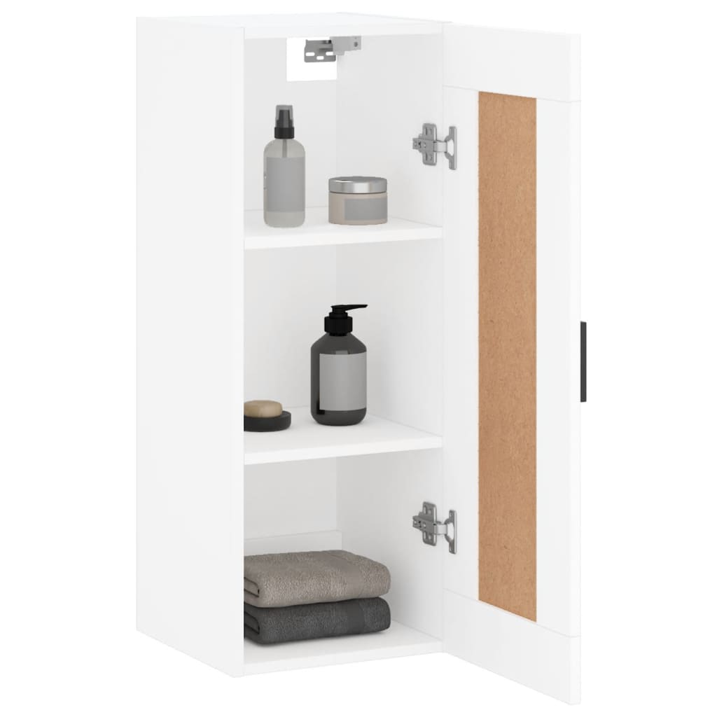 Wall Cabinet White 34.5 x 34 x 90 cm Particleboard