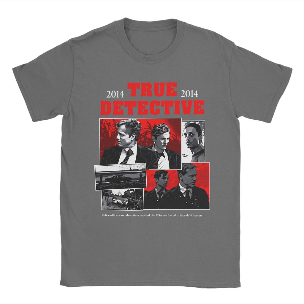 True Detective Rust Cohle Marty Hart T Shirt Summer Adult Pure Cotton O Neck 4XL 5XL 6XL Clothing ShortSleeved Tshirt