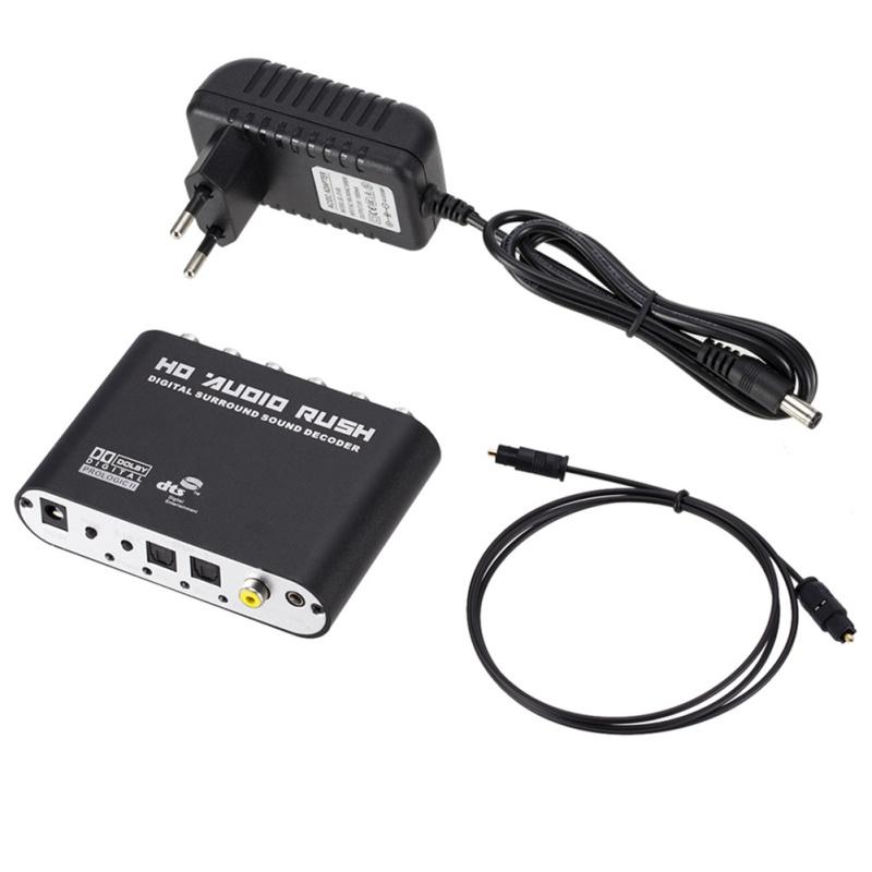 5.1 Ac3 Dts Digital Audio Rush Decoder Coaxial Rca Hd Sound Strong Mobility Converter Host + Power