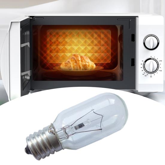 2Pcs E17 Oven Bulb High Temperature Resistance Professional Glass Microwave Stovetop Oven Lamp for Dryer