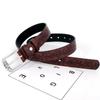 Leather Boho Inspired Belt With Embossed Design And Silver Buckle Womens For
