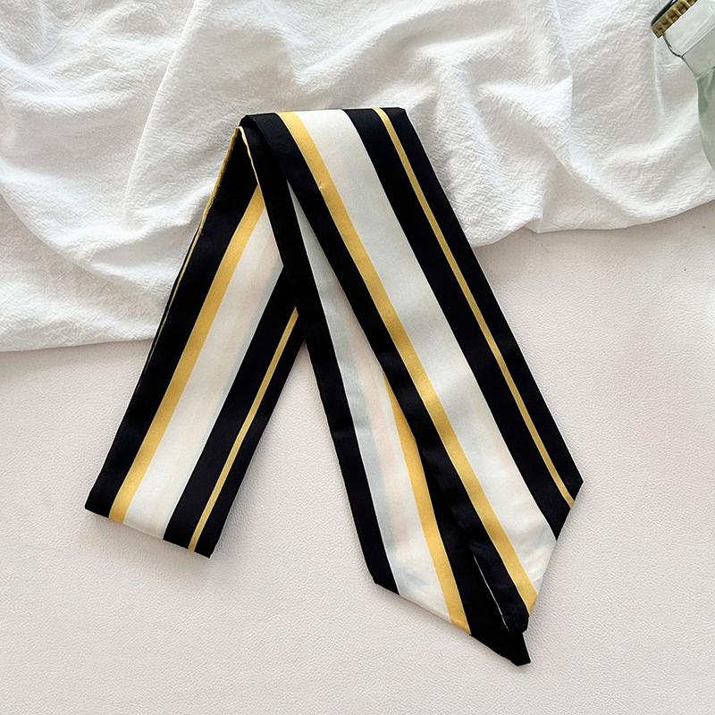 Woman Skinny Silk Scarf 90cm*6cm Long Hair Strip Silk Ribbon Small Neck Scarves Kerchief Lady Bag Handle Ribbon Scarf Tie
