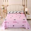 Bed Sheet Polyester Cotton Printed Fitted Sheet Bedding Flat Sheet Soft Breathable Bed Linens (No Pillowcases )