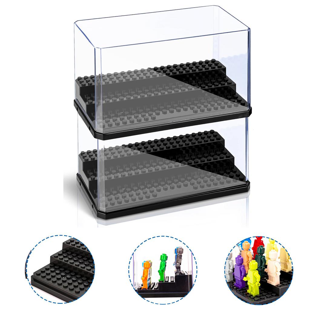 Acrylic Display Case Compatible for Lego Minifigure, Building Block Toy Model, Dustproof Display Case,Action Figure Toys Storage