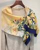 Mulberry Silk Silk Scarf Spring, Summer And Autumn With Shirt Versatile Emma Yellow Double Wrinkle Long Streamer Women