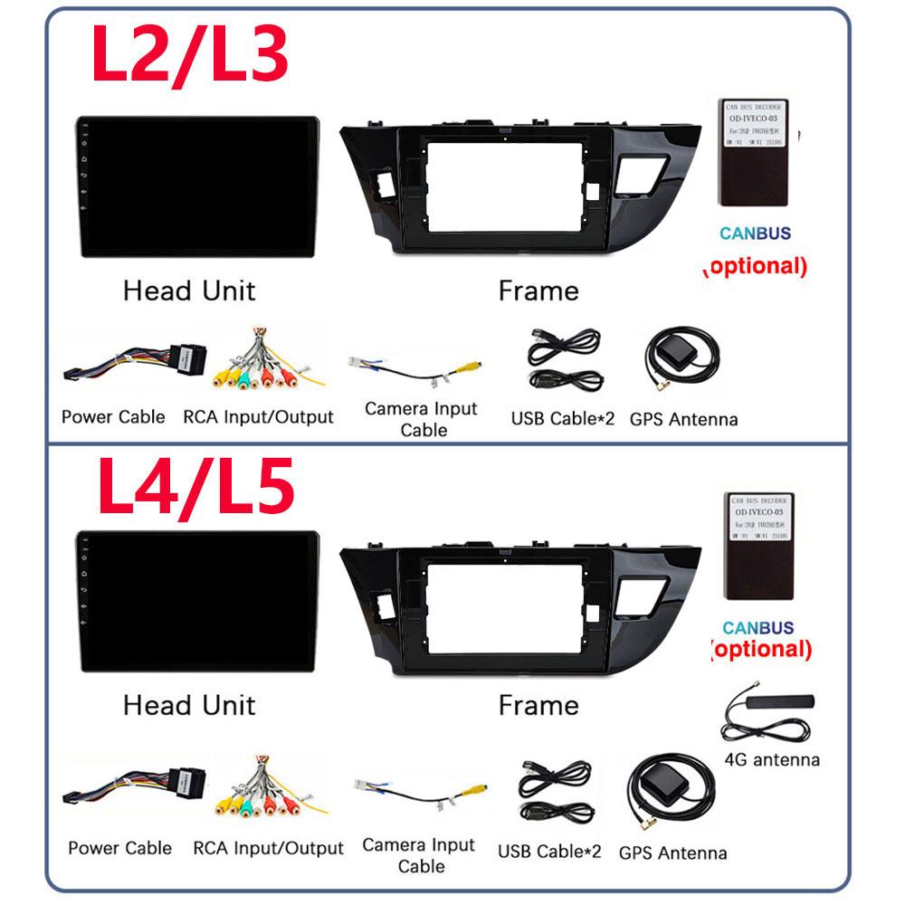 Android 14 2 Din автомобильный радиоприемник для Toyota Corolla Ralink 2014-2016 Мультимедийный видеоплеер Навигация MP5 Стерео Carplay Головное устройство