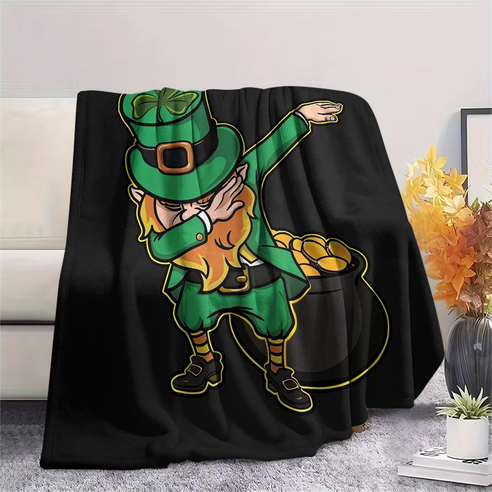 St. Patrick's Day Print Flannel Blanket, High quality Comfortable for All Seasons, Home Decor, Warmth and Comfort