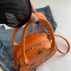 Halloween Single-shoulder Bag Color-blocking Hand-held Women's Bag Simple PU Leather Crossbody Pumpkin Bag CLE