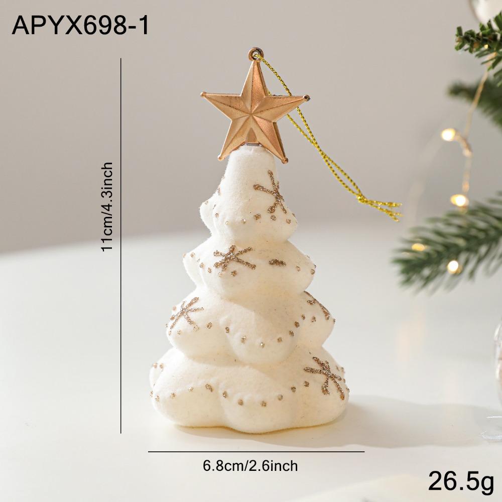 Glitter Accents Christmas Tree Pendant Star Topper Xmas Plush Decor Home Festive