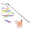 2Pcs Cat Stick Interactive Toy Double-Sided Rainbow Webbing Tease Scratch-Resistant Bite-resistant Entertaining Cat