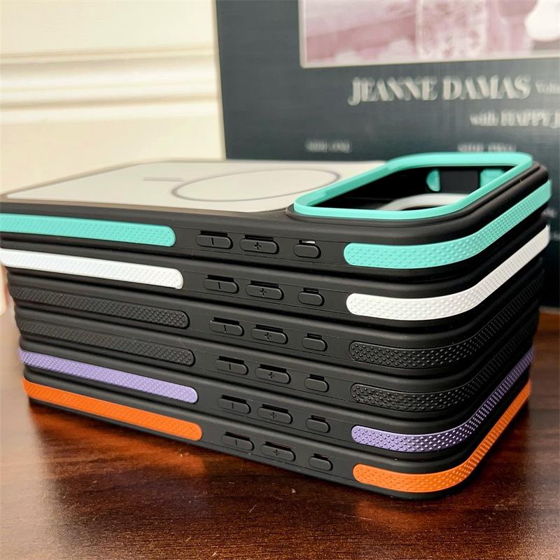 Двухцветный магнитный чехол для iPhone 17 Pro Max, с ощущением кожи, совместим с iPhone 14/13/15/16.