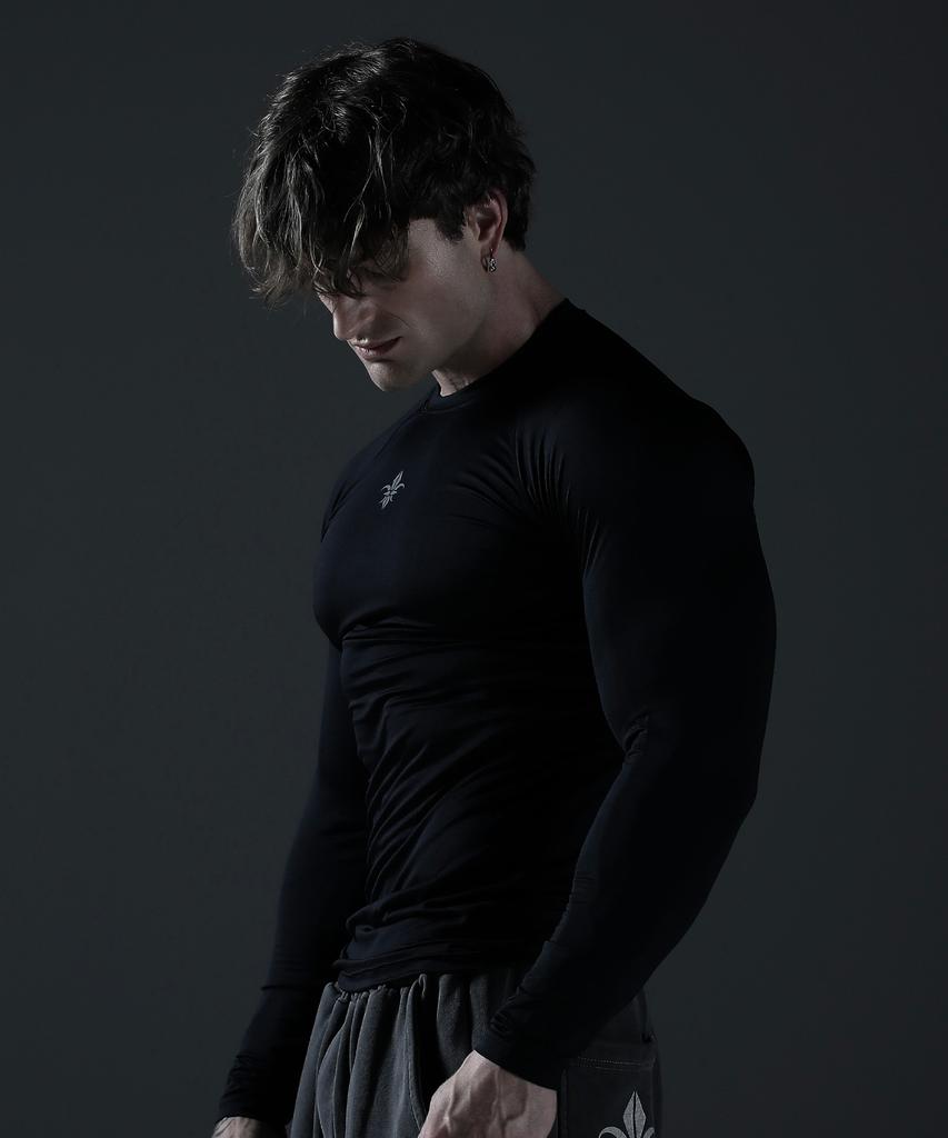 CARMID Silver Logo Compression Long Sleeve [Black]