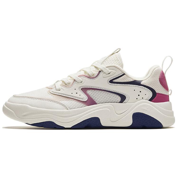 New Anta Slip-Resistant Low-Top Skateboard Shoes Women's White Purple 122428854-2