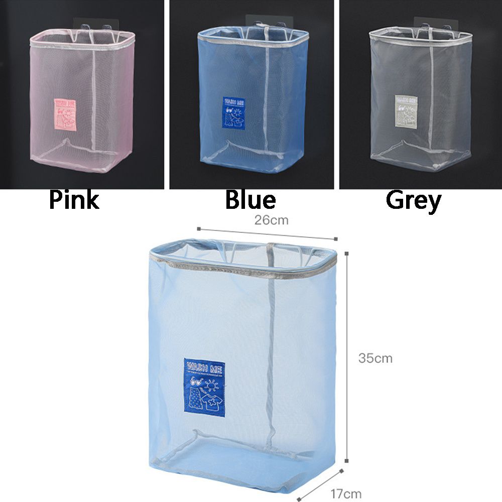 Mounted Mesh Organizer Bag Dirty Clothes Baskets Bathroom Storage Laundry Basket Clothing Bucket