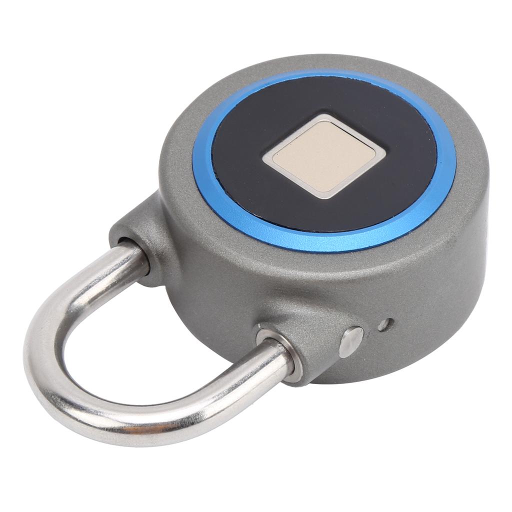Fingerprint Portable Lock Smart Padlock Keyless AntiTheft Security Door Tool IP65 Waterproof for Bag Drawer Suitcase(Gray Blue )