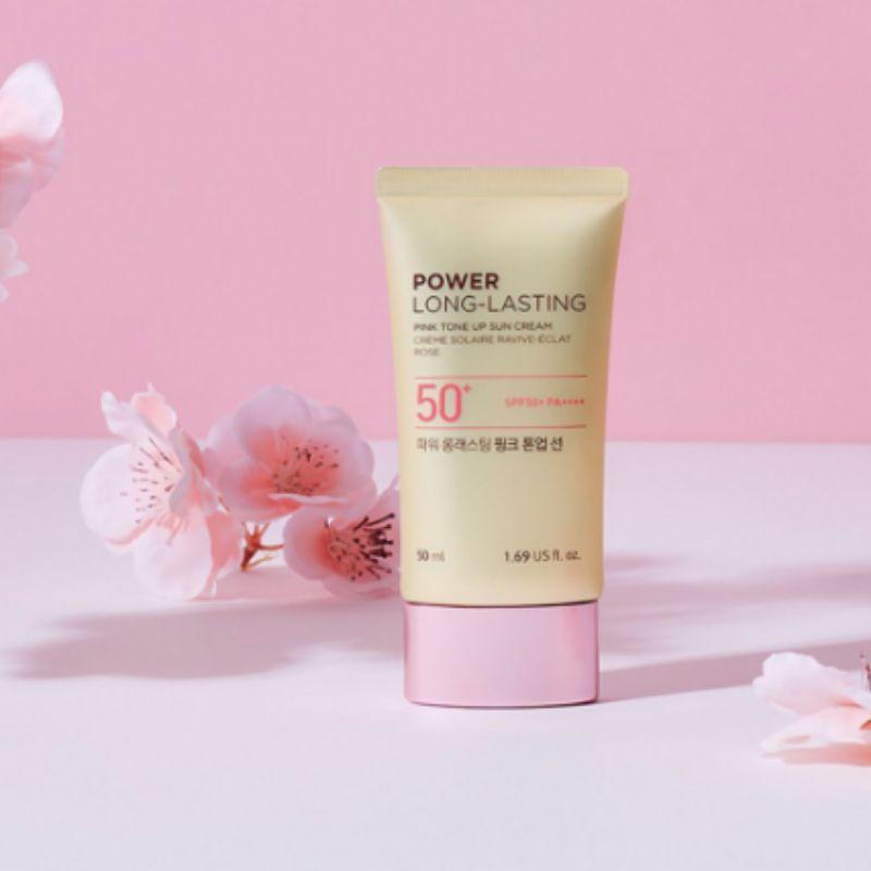 The Face Shop Power Увлажняющий солнцезащитный лосьон с розовым тонирующим эффектом SPF50+ PA++++ 50 мл