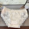 2pcs New pure lust sexy underwear for women summer high slit thin breathable and comfortable bow lace women's briefs