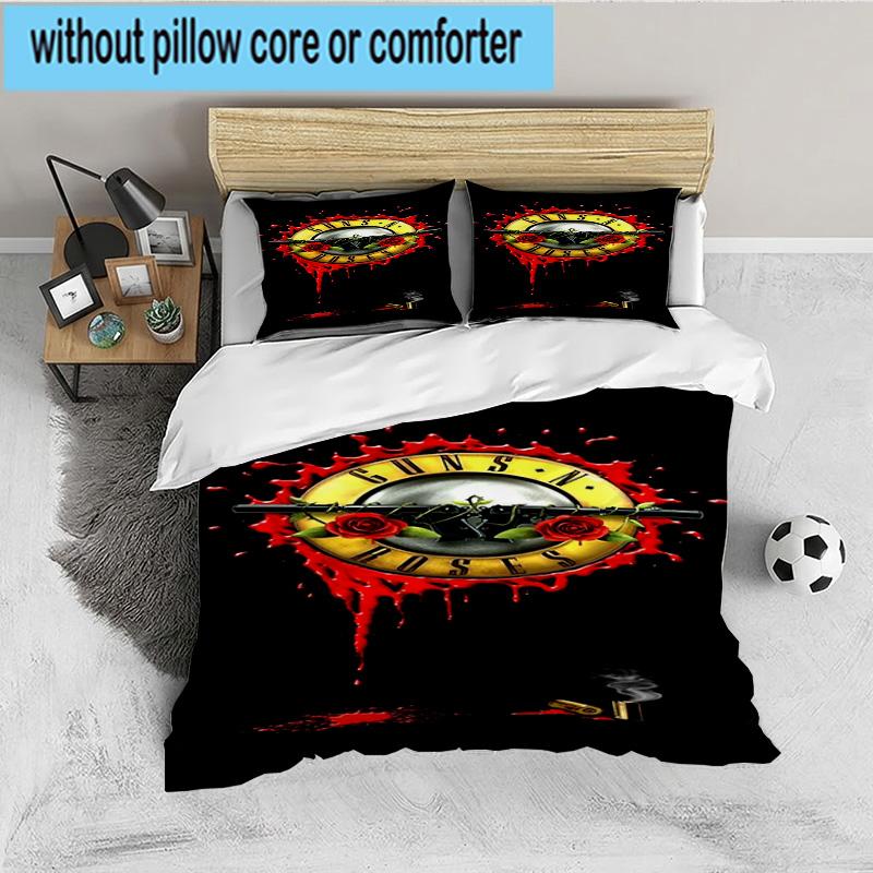 Guns rock band Artwork 3PCS Bedding set,Ideal for 1pc Duvet Cover And 2pcs Pillowcases Perfect for Fan gift,Ideal for Bedroom, Dormitory
