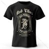 Мужская футболка Bad Vibes Letter Lovely Printed T-Shirt 100% Cotton Oversize Street Graphic Tees для мужчин и женщин, летние топы