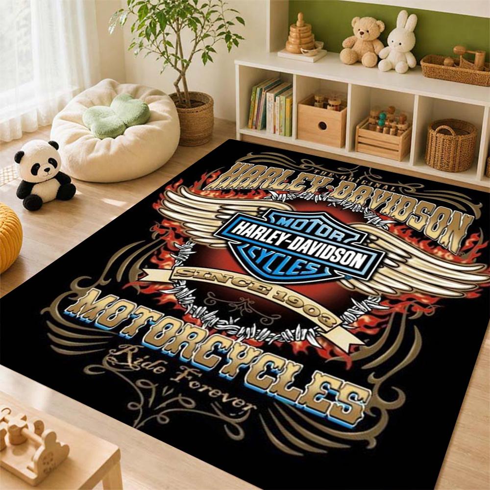 Harley Davidson Eagle Skull Carpet Doormat Floor Mats Office Chair Cushion Dormitory Decoration Art