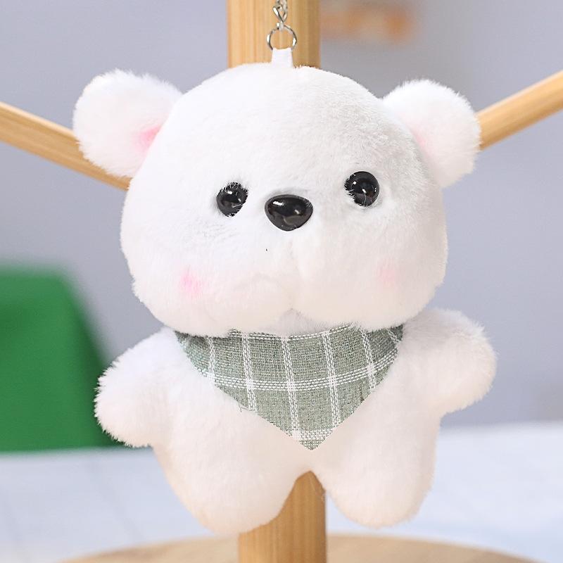 Новый милый клетчатый шарф Медведь Мультяшный Плюшевый Брелок-подвеска Медведь Животное Украшение Аксессуары для сумки