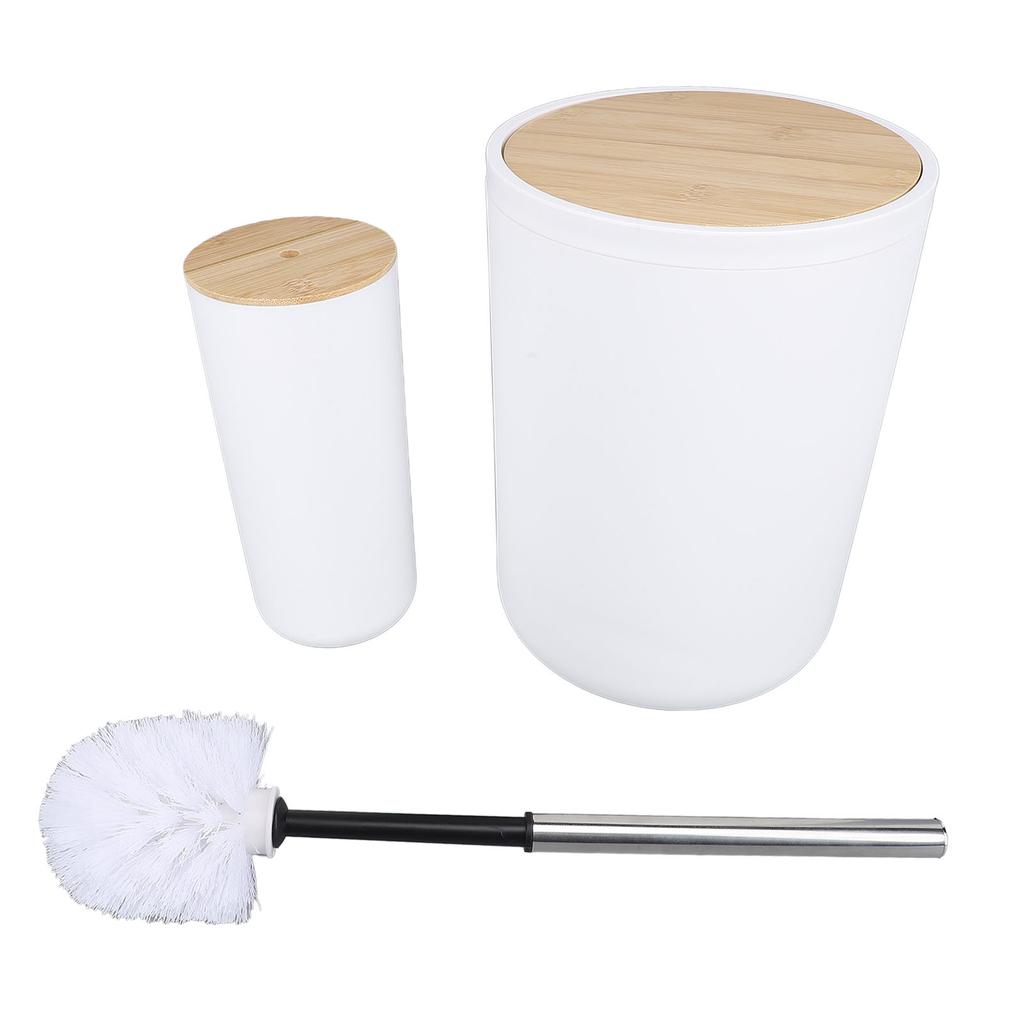 6PCS Bathroom Accessories Set PP Trash Can Soap Dispenser Soap Dish Toothbrush Holder Cup Toilet