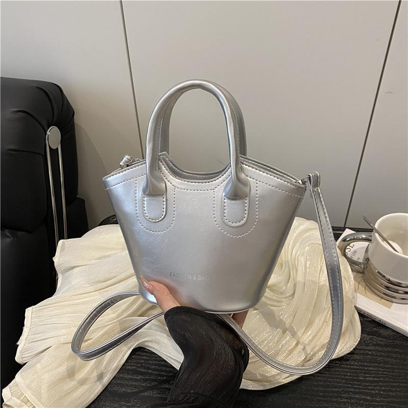 Модная мини-сумка-ведро для ношения в руке, новая ретро-сумка-корзина для овощей, темпераментная сумка через плечо на одном плече