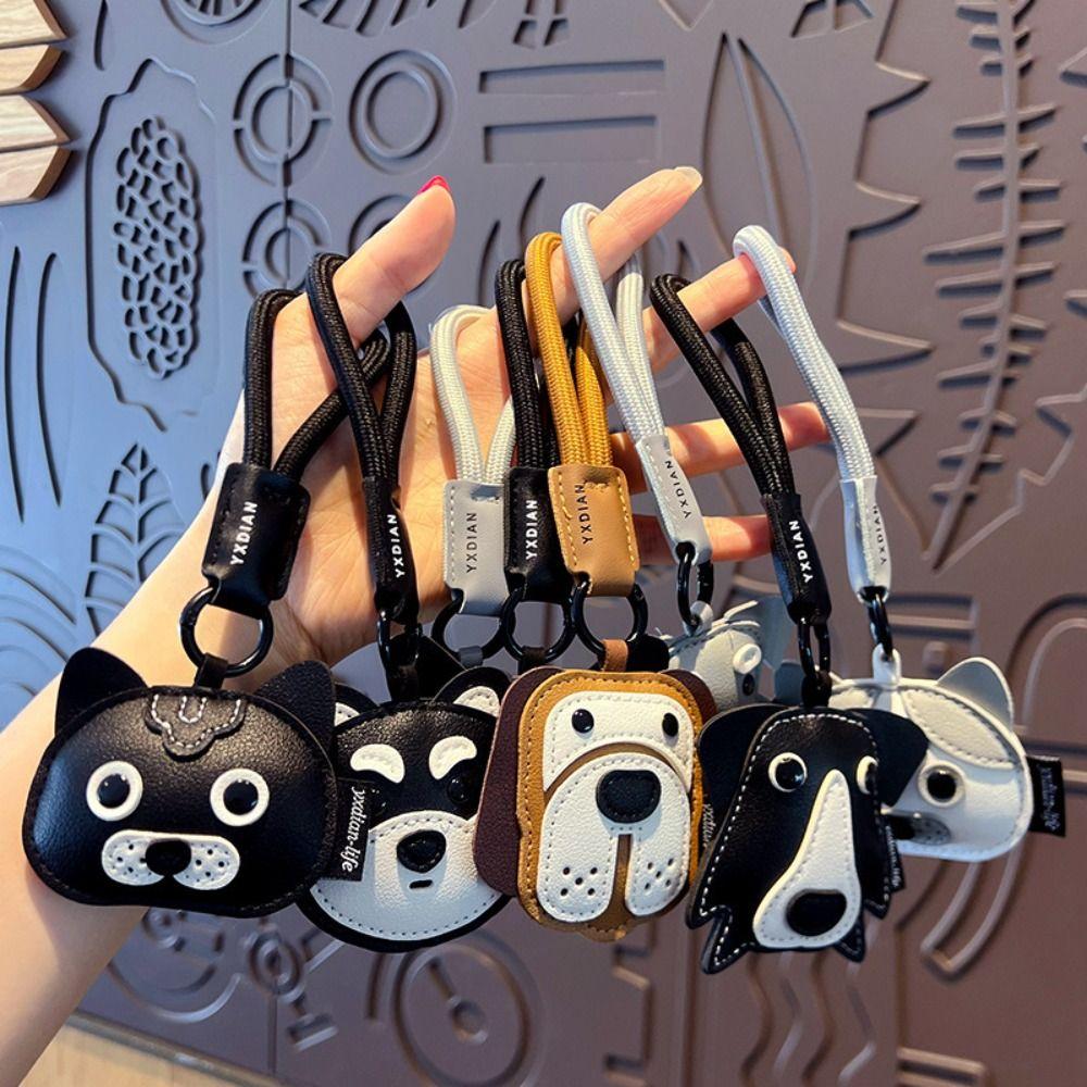 Animals Pu Leather Puppy Keychain Cat Bag Pendant Trendy Leather Dog Pendant Car Accessory