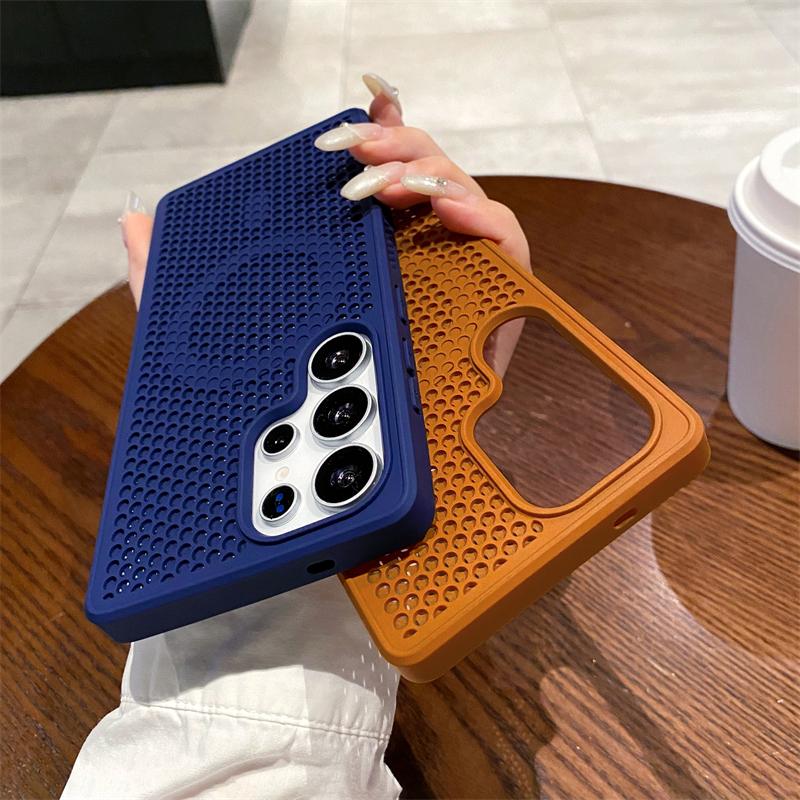 Роскошный дышащий чехол Magsafe для Samsung S25 S24 S23FE S22 Ultra Plus с магнитной беспроводной зарядкой, твердый чехол