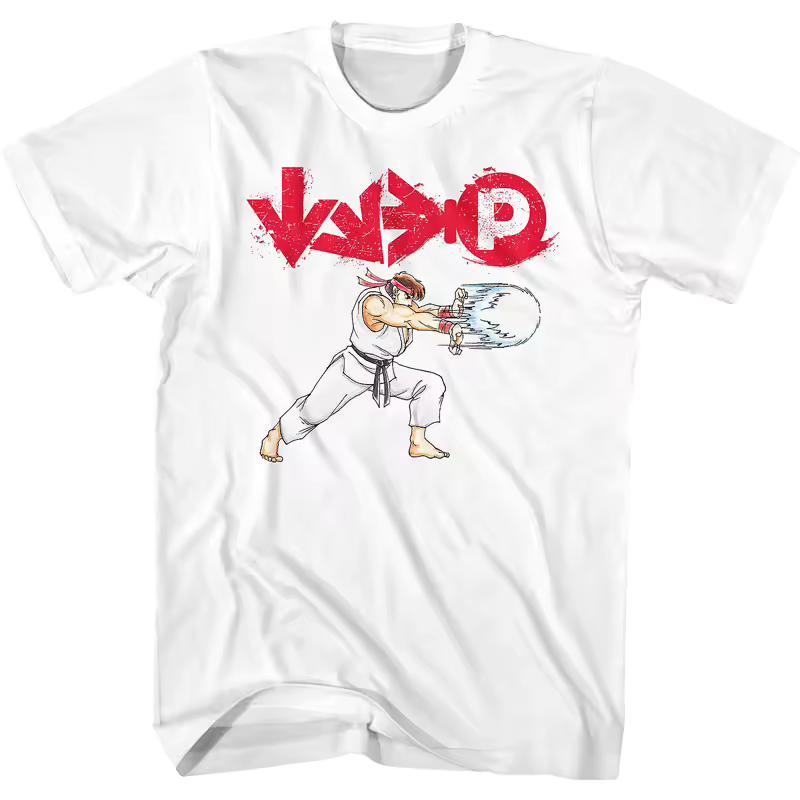 New Street Fighter - Retro Classic Japanese Arcade Print 80s Heavyweight Cotton T-Shirt