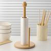 Бамбуковый держатель для бумажных полотенец, деревенский стоячий органайзер для бумажных полотенец, диспенсер для рулонов для кухонной столешницы, ванной комнаты, обеденного стола