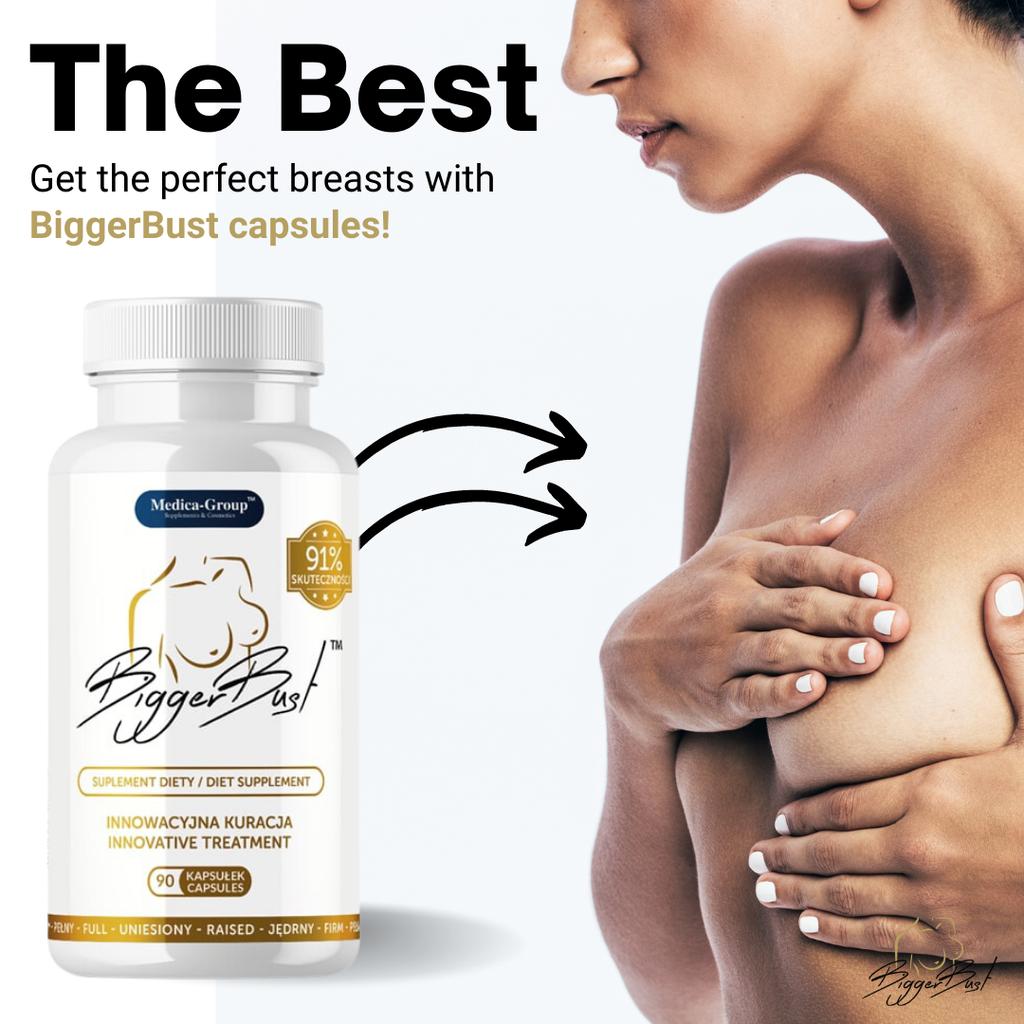 Капсулы BiggerBust – добавки для увеличения и укрепления груди (90 капсул) | Натуральные ингредиенты | Увеличение размера и упругости груди