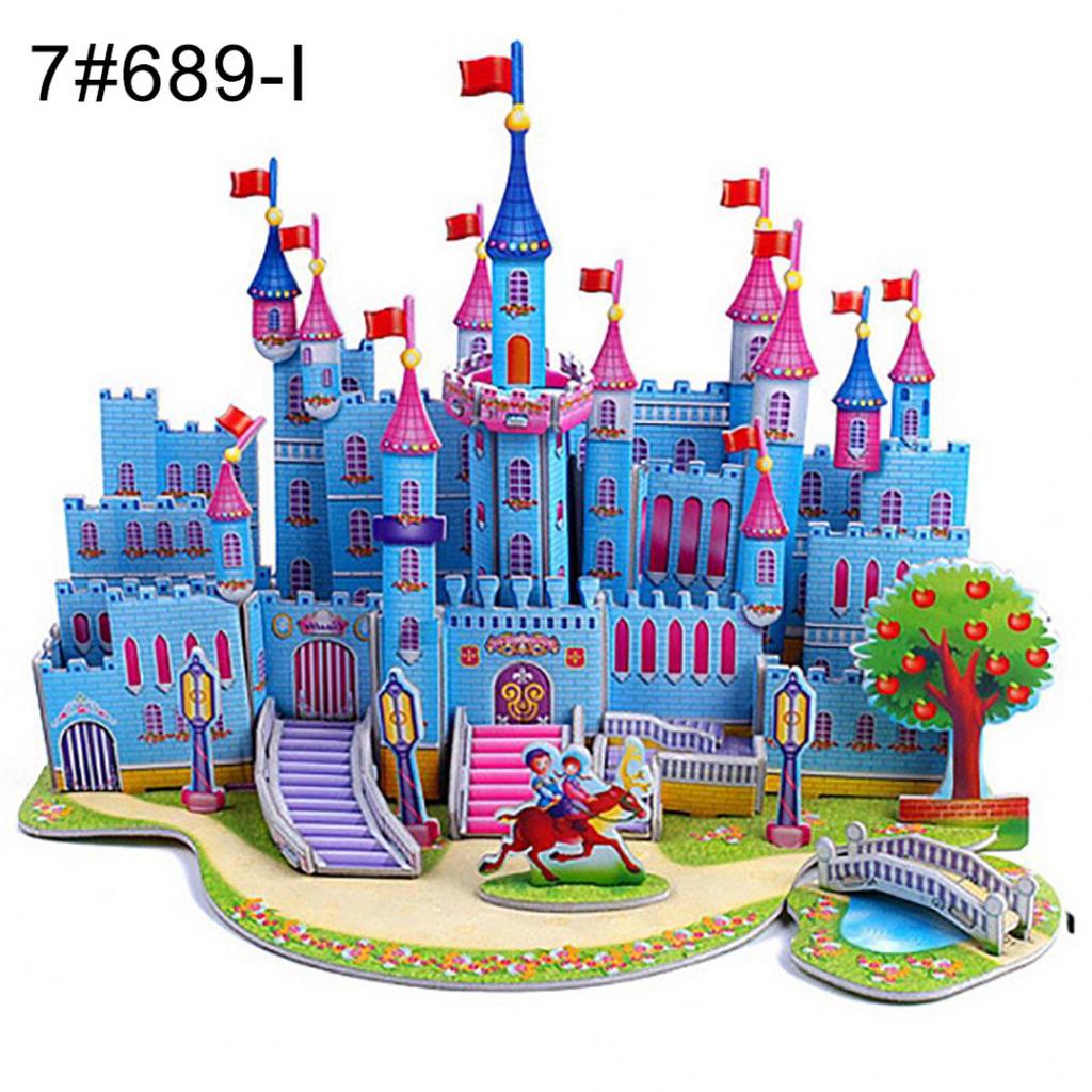 Детская 3D игрушка головоломка. Сборка дом, замок или мельница